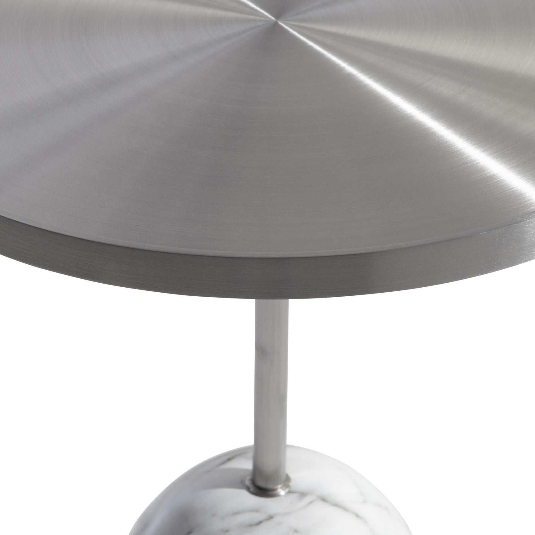 Olan Brushed Stainless Steel/Catia Black Accent Table - Ornate Home