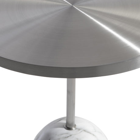 Olan Brushed Stainless Steel/Catia Black Accent Table - Ornate Home