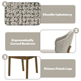 Oleia Chenille/Walnut Side Chair (Set of 2) - Ornate Home