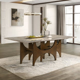 Oleia Engineered Natural Marble Top/Walnut Dining Table - Ornate Home