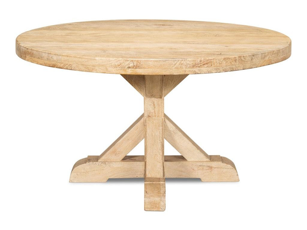 Oleski Natural Round Dining Table - Ornate Home