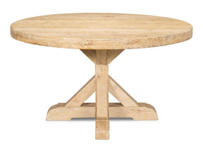 Oleski Natural Round Dining Table - Ornate Home