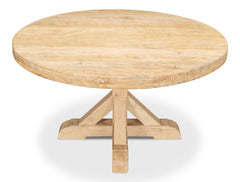 Oleski Natural Round Dining Table - Ornate Home