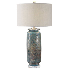 Olesya Bronze Swirl Glass Table Lamp - Ornate Home
