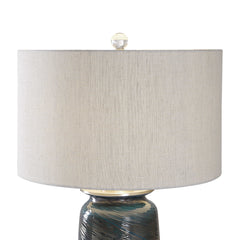 Olesya Bronze Swirl Glass Table Lamp - Ornate Home