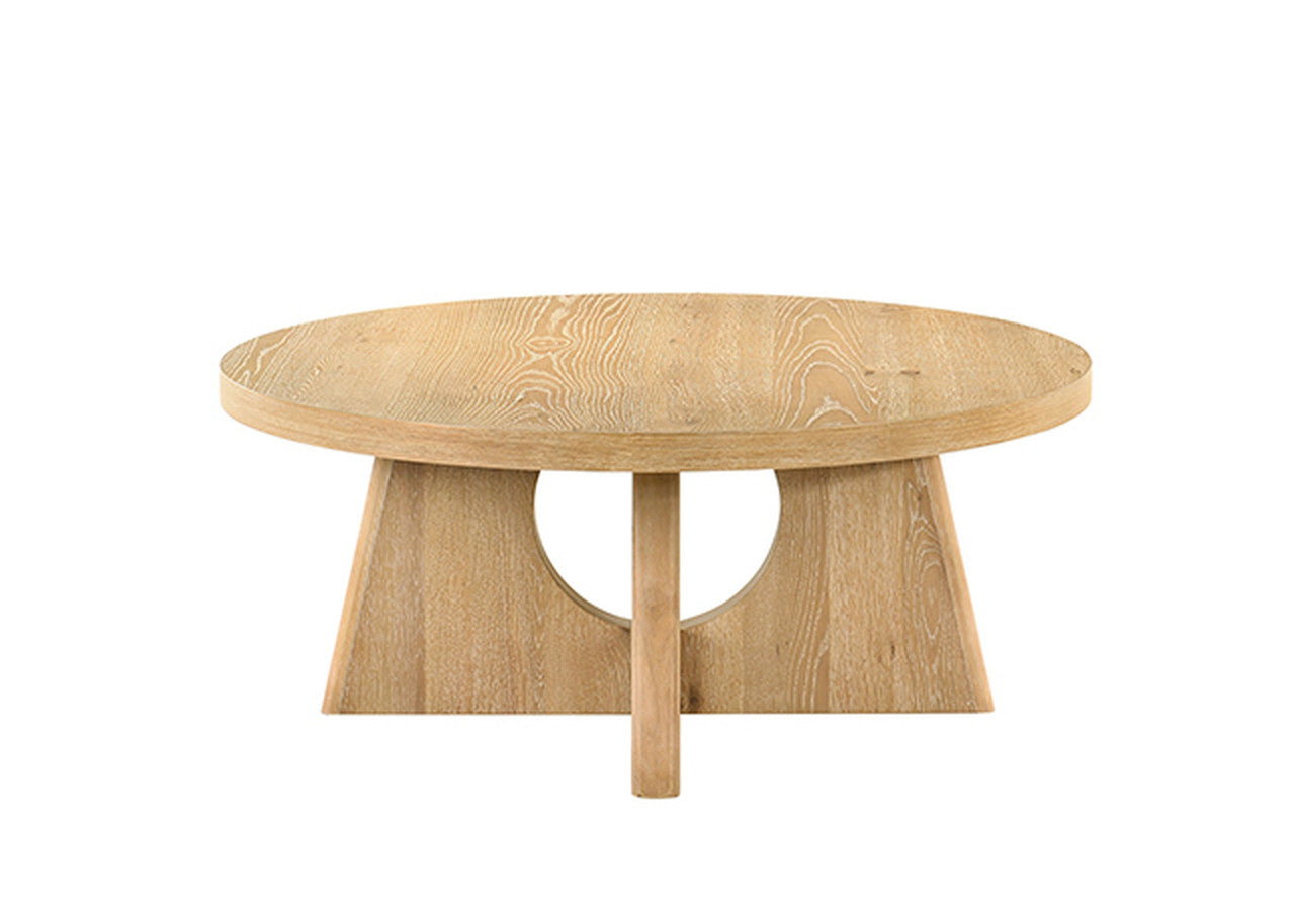 Olgod Oak Round Coffee Table - Ornate Home