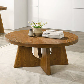 Olgod Walnut Round Coffee Table - Ornate Home