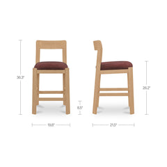 Oli Berry/Natural Counter Stool - Ornate Home