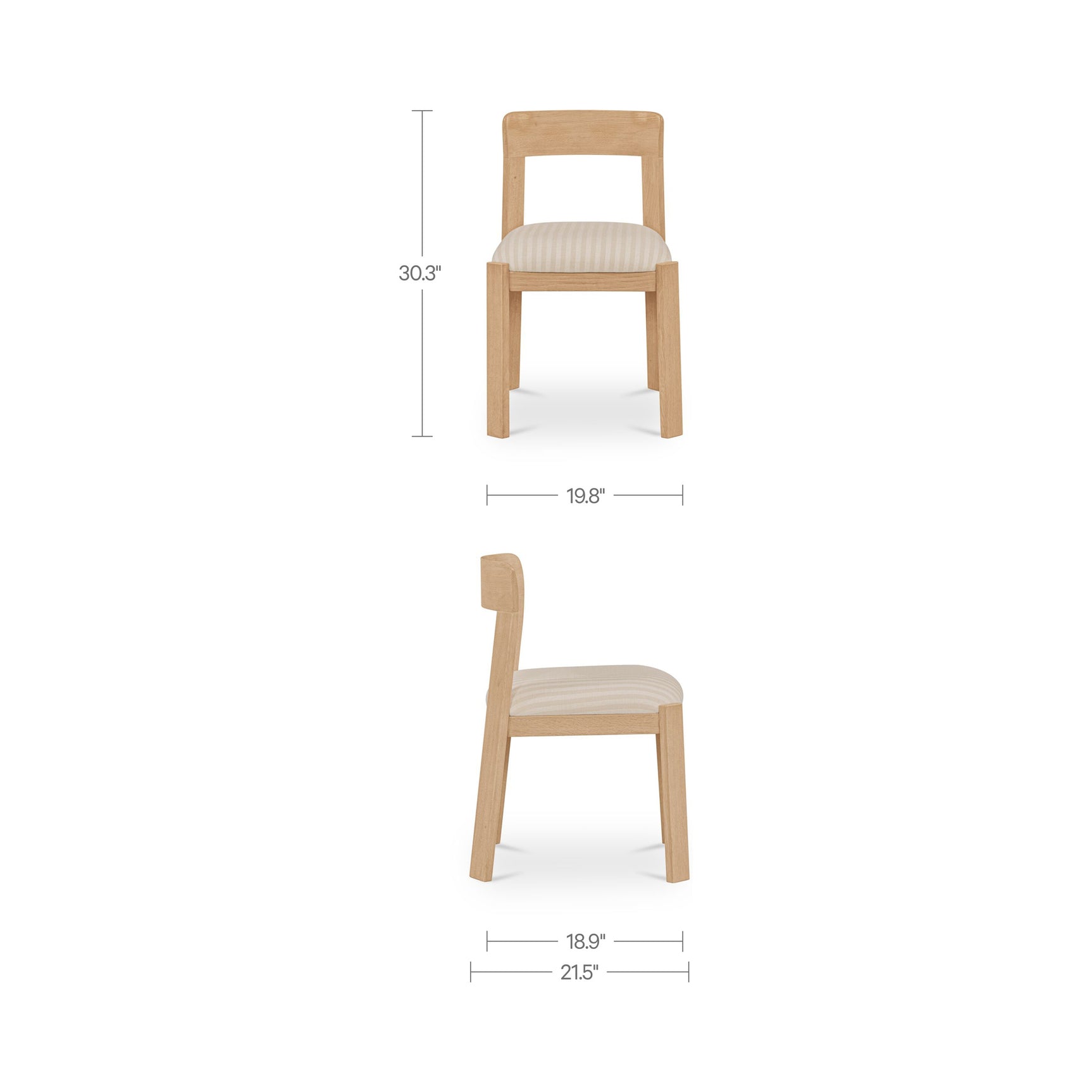 Oli Stripe/Natural Dining Chair (Set of 2) - Ornate Home