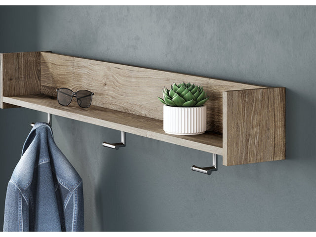 Oliah Natural Wall Mounted Coat Rack with Shelf (Online Special Price) - Ornate Home