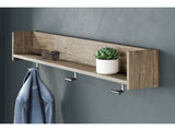 Oliah Natural Wall Mounted Coat Rack with Shelf - Ornate Home