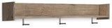 Oliah Natural Wall Mounted Coat Rack with Shelf - Ornate Home