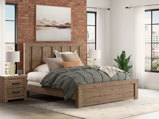 Oliandon Light Brown King Panel Bed - Ornate Home