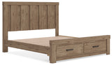 Oliandon Light Brown King Panel Storage Bed (Online Special Price) - Ornate Home