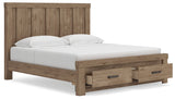 Oliandon Light Brown King Panel Storage Bed (Online Special Price) - Ornate Home