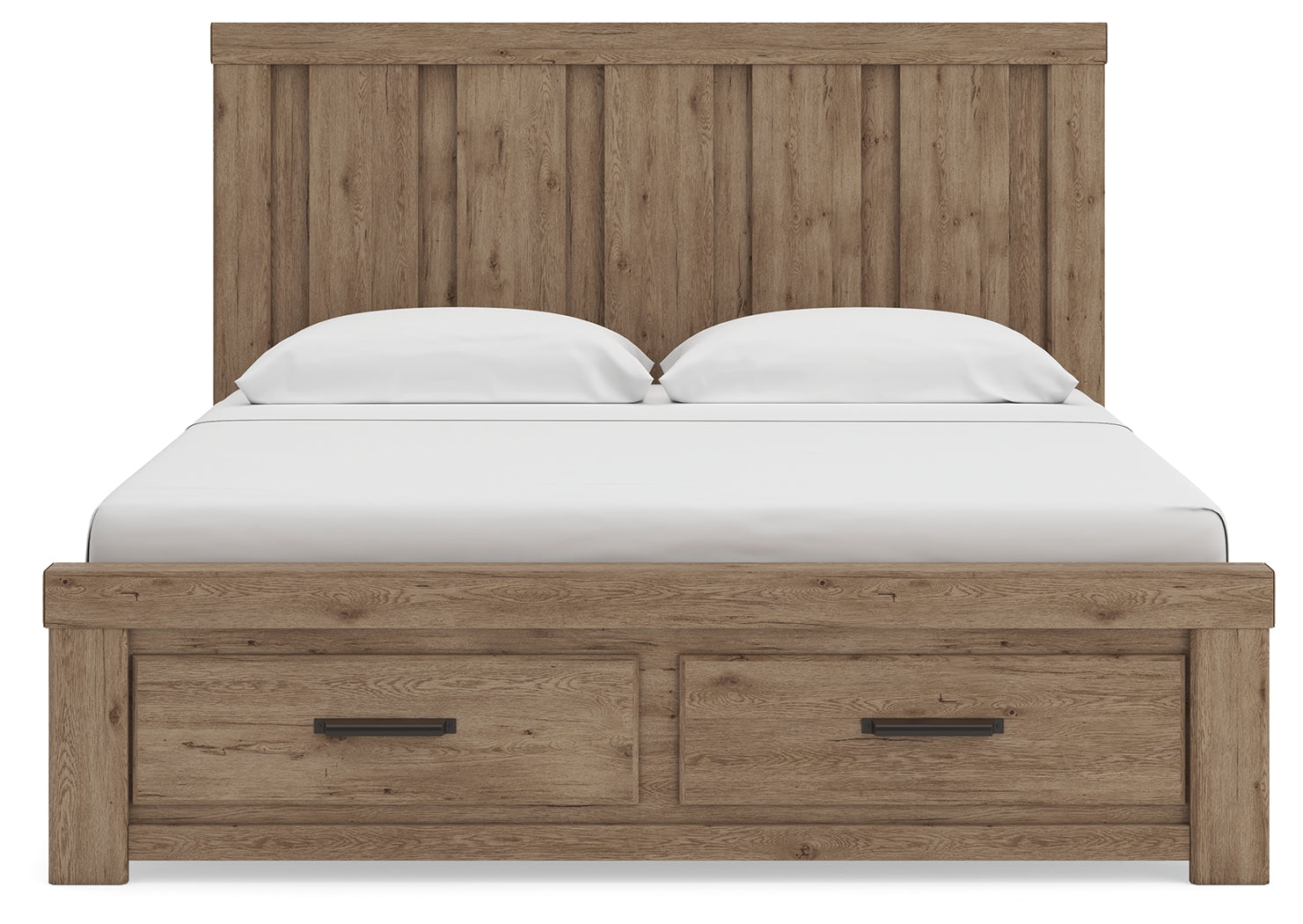 Oliandon Light Brown King Panel Storage Bed (Online Special Price) - Ornate Home