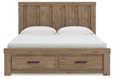 Oliandon Light Brown King Panel Storage Bed - Ornate Home