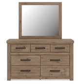 Oliandon Light Brown Queen Panel Bed, Dresser and Mirror (Online Special Price) - Ornate Home