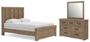 Oliandon Light Brown Queen Panel Bed, Dresser and Mirror (Online Special Price) - Ornate Home