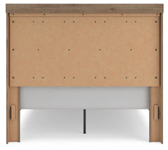 Oliandon Light Brown Queen Panel Storage Bed, Dresser and Mirror - Ornate Home