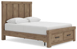 Oliandon Light Brown Queen Panel Storage Bed - Ornate Home