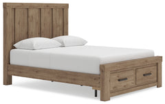 Oliandon Light Brown Queen Panel Storage Bed - Ornate Home