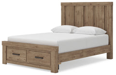 Oliandon Light Brown Queen Panel Storage Bed - Ornate Home