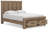 Oliandon Light Brown Queen Panel Storage Bed - Ornate Home