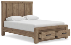 Oliandon Light Brown Queen Panel Storage Bed - Ornate Home