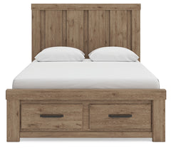 Oliandon Light Brown Queen Panel Storage Bed - Ornate Home