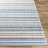 Olin White&Blue Performance Rug - Ornate Home