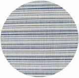Olin White&Blue Striped Nordic Outdoor Rug - Ornate Home