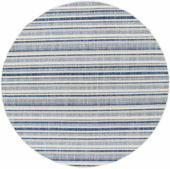 Olin White&Blue Striped Nordic Outdoor Rug - Ornate Home
