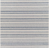 Olin White&Blue Striped Nordic Outdoor Rug - Ornate Home
