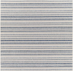 Olin White&Blue Striped Nordic Outdoor Rug - Ornate Home
