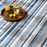 Olin White&Blue Striped Nordic Outdoor Rug - Ornate Home