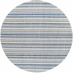 Olin White&Blue Striped Nordic Outdoor Rug - Ornate Home