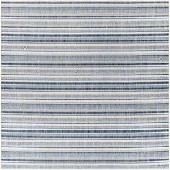 Olin White&Blue Striped Nordic Outdoor Rug - Ornate Home