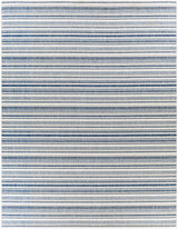 Olin White&Blue Striped Nordic Outdoor Rug - Ornate Home