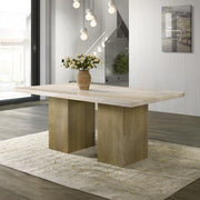 Olinda Natrual Dining Table w/Natrual Marble Top - Ornate Home
