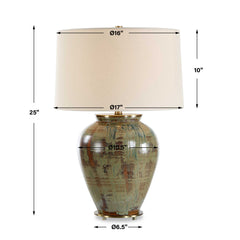 Olisa Brown/Green Table Lamp - Ornate Home