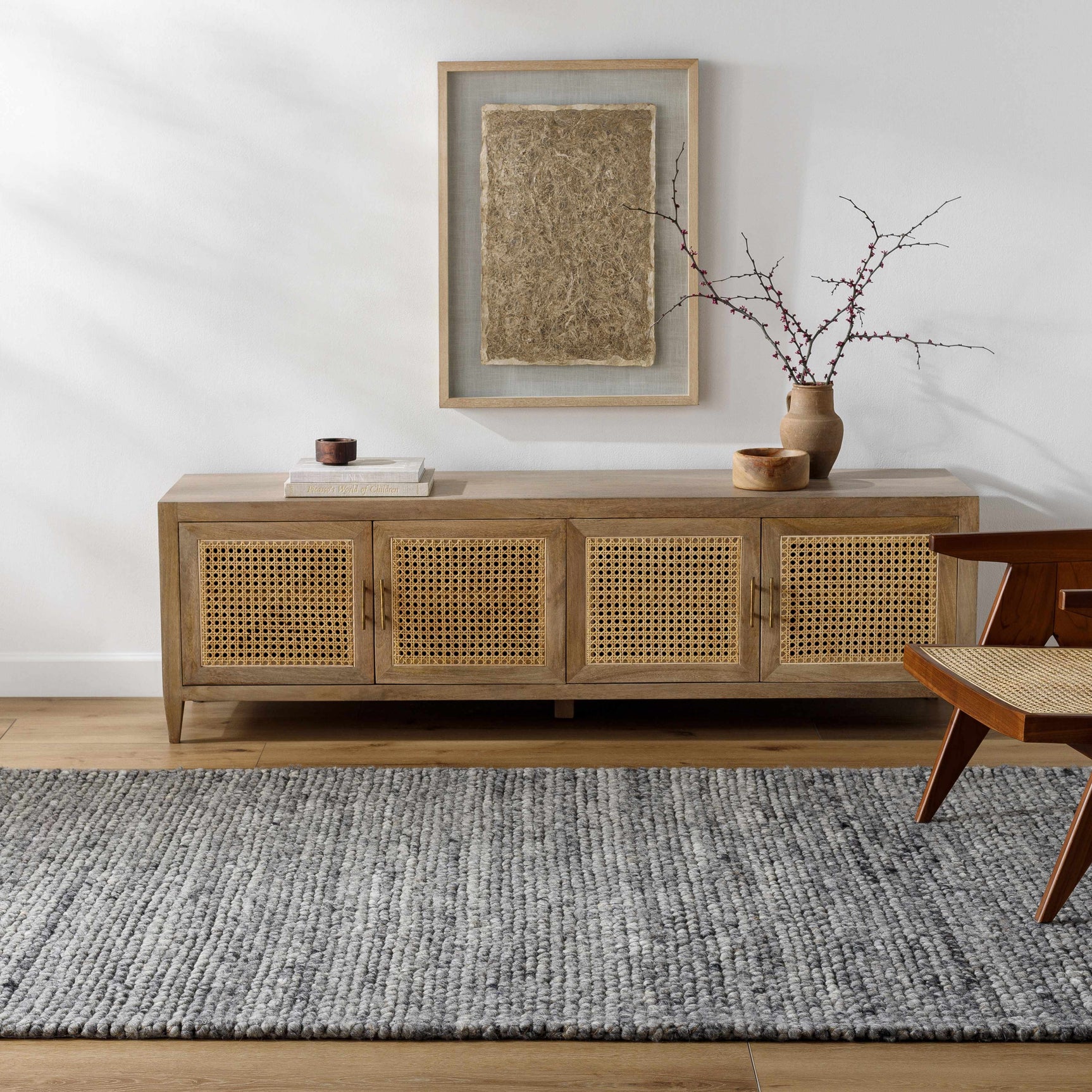 Olisa Charcoal Wool Area Rug - Ornate Home