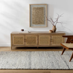 Olisa Cream & Gray Wool Area Rug - Ornate Home