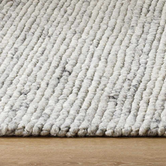 Olisa Cream & Gray Wool Area Rug - Ornate Home