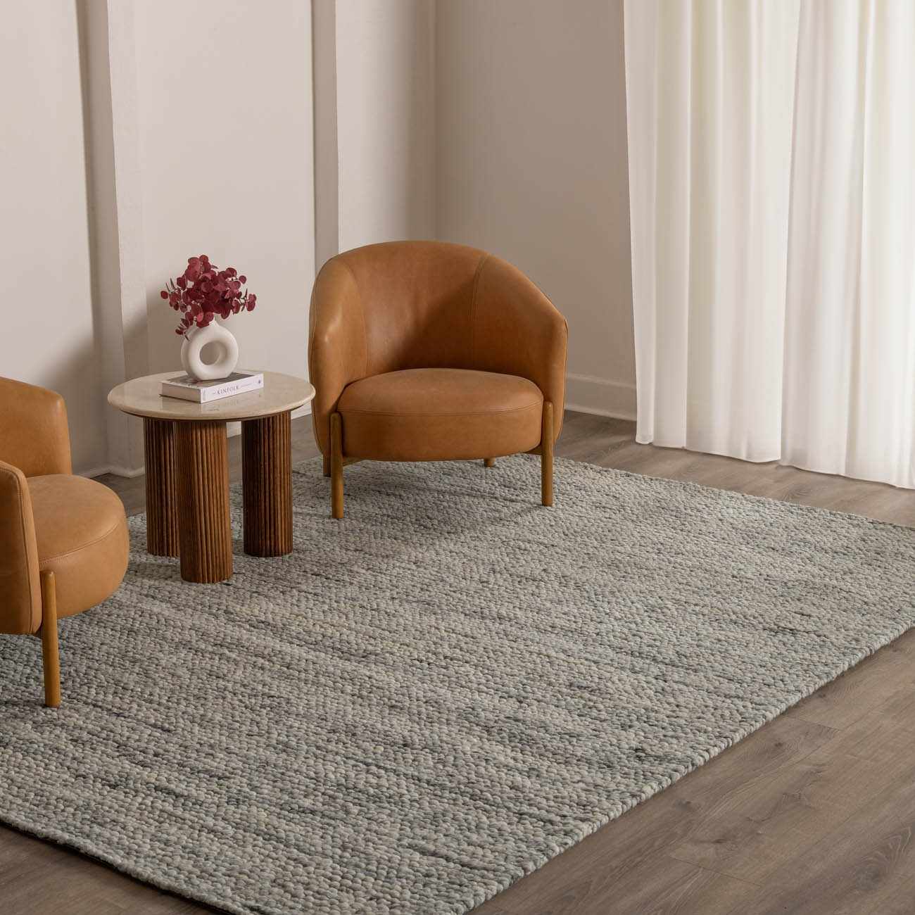 Olisa Gray Wool Area Rug - Ornate Home