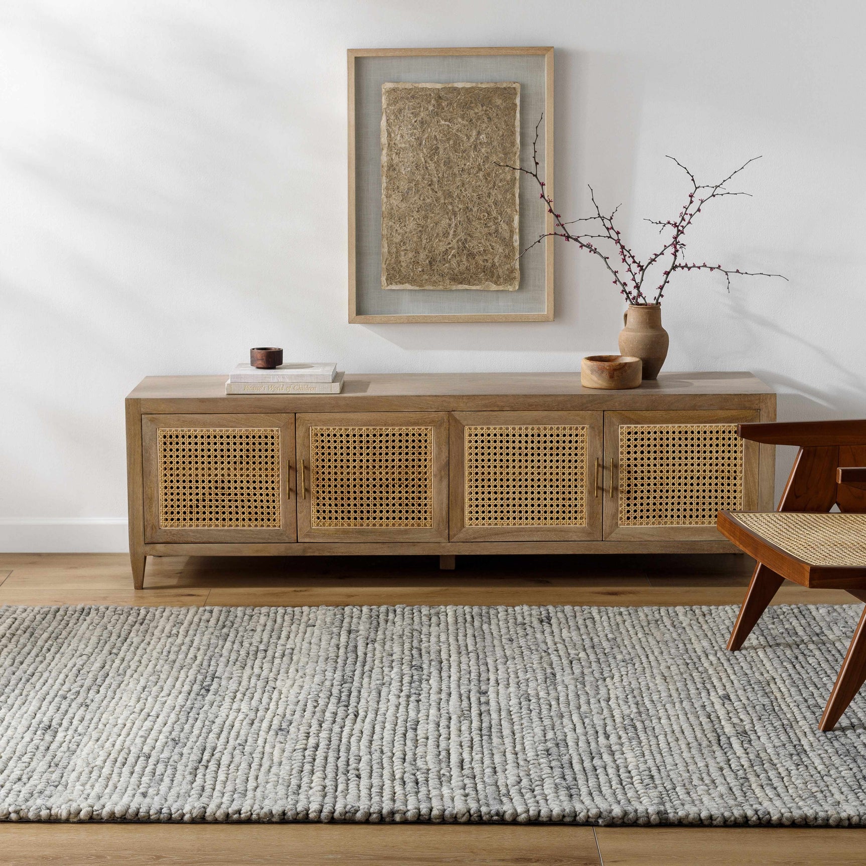 Olisa Gray Wool Area Rug - Ornate Home