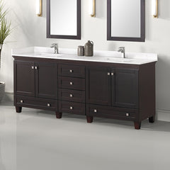 Oliva White/Espresso Vanity Set - Ornate Home