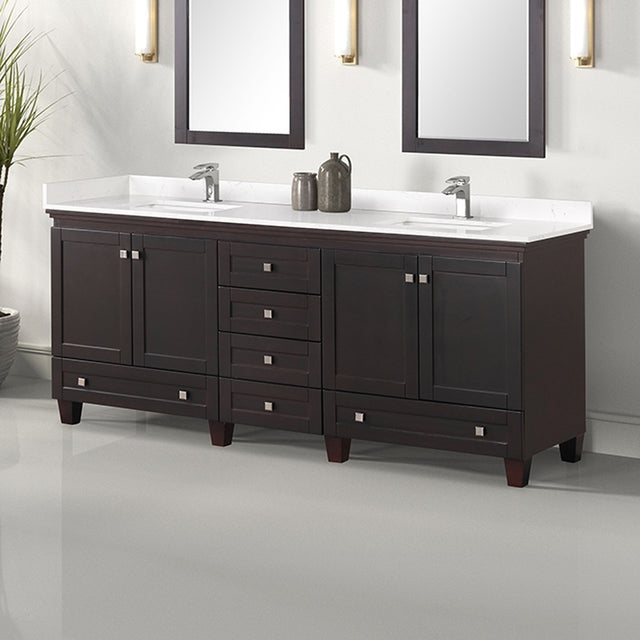 Oliva White/Espresso Vanity Set - Ornate Home