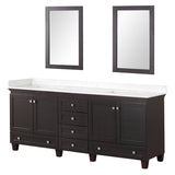 Oliva White/Espresso Vanity Set w/ Mirror - Ornate Home
