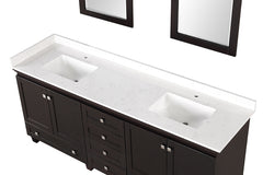 Oliva White/Espresso Vanity Set w/ Mirror - Ornate Home